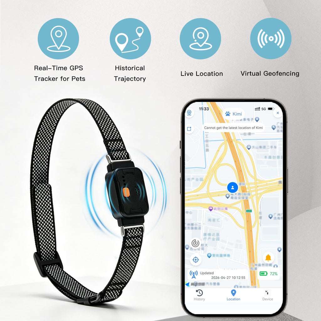 GPS Dog Collar & Pet Tracker Black A86729