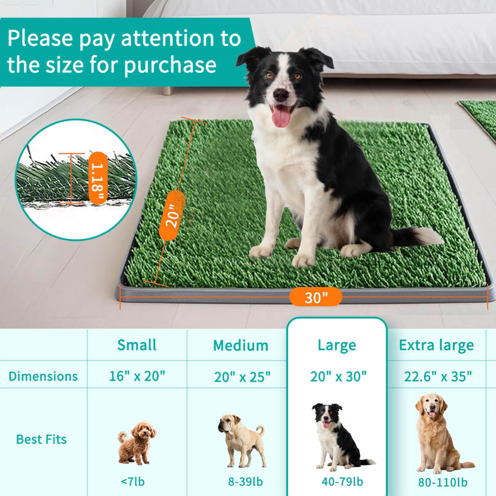 Artificial Turf Dog Grass Pad with Tray 30"X20" W256