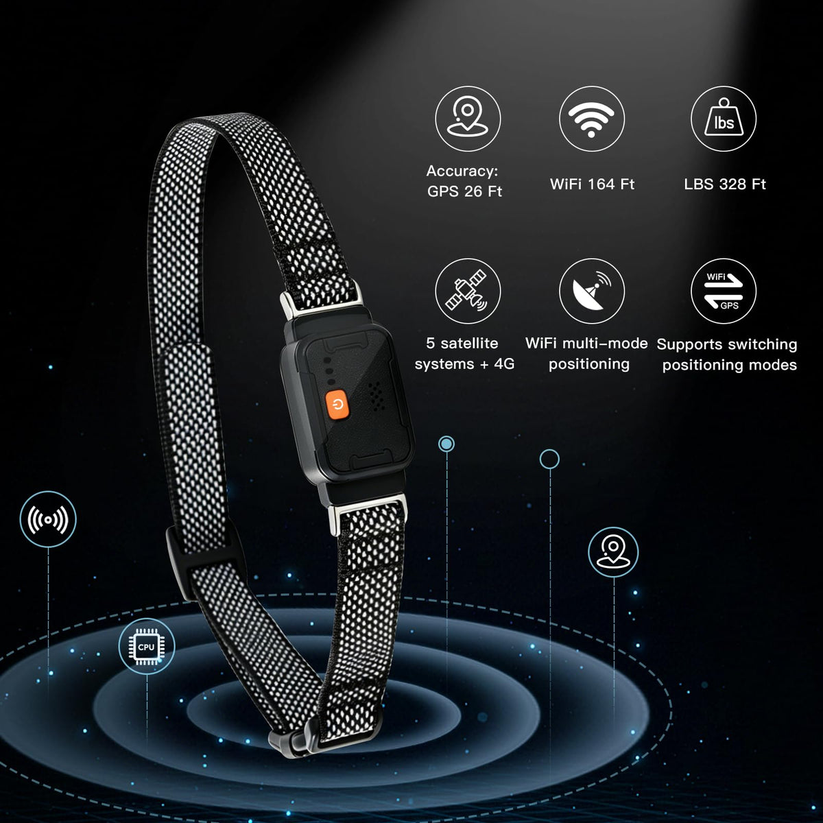 GPS Dog Collar & Pet Tracker Black A86729