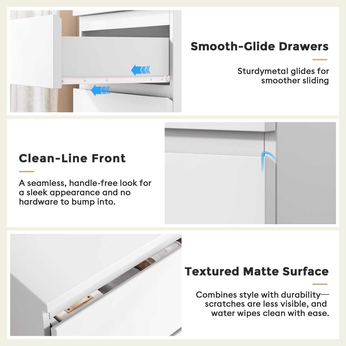 White 4 Drawer Wood Dresser X315468