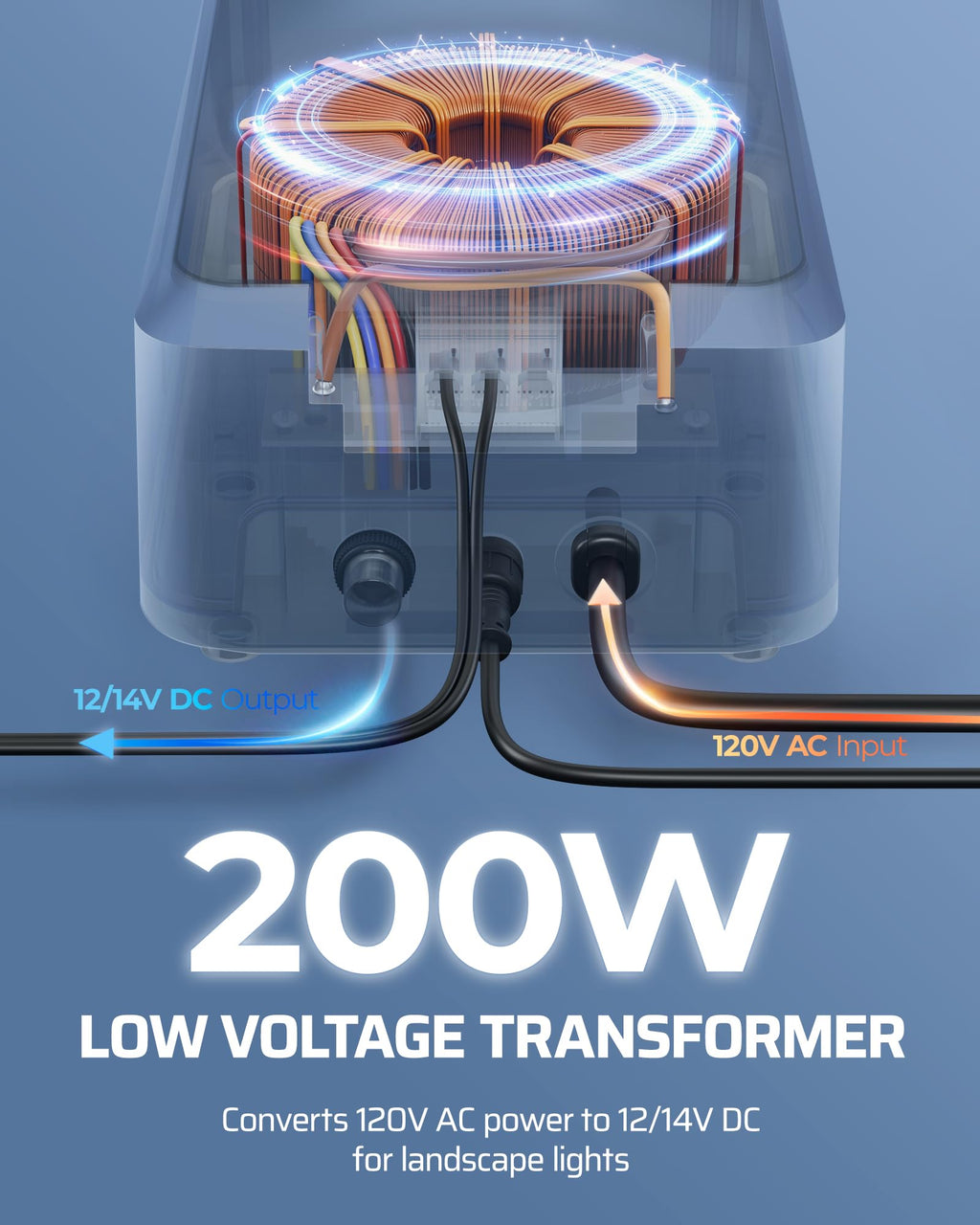 200W Low Voltage Landscape Transformer D899141