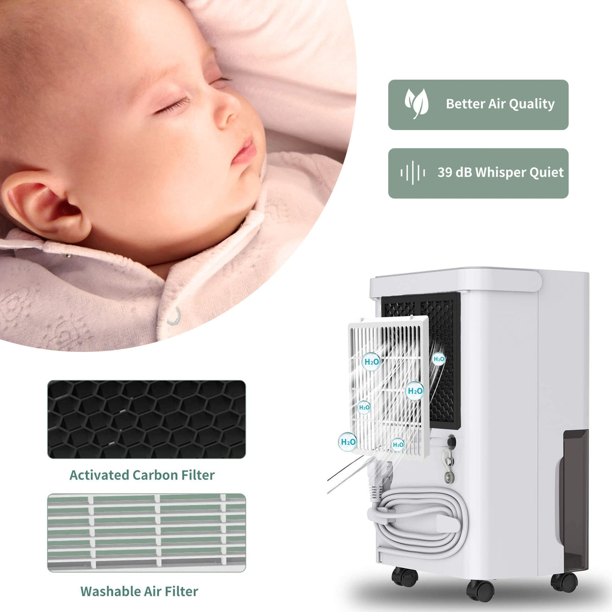 30 Pint Dehumidifier with Activated Carbon Filter D5666