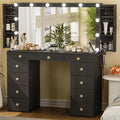 Black Vanity Desk with Mirror T202085