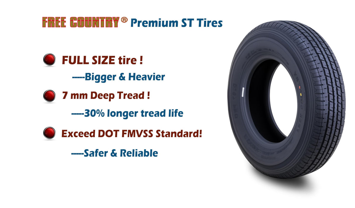 4 Premium Trailer Tire ST205/75R15 8PR LRD 107N J23685