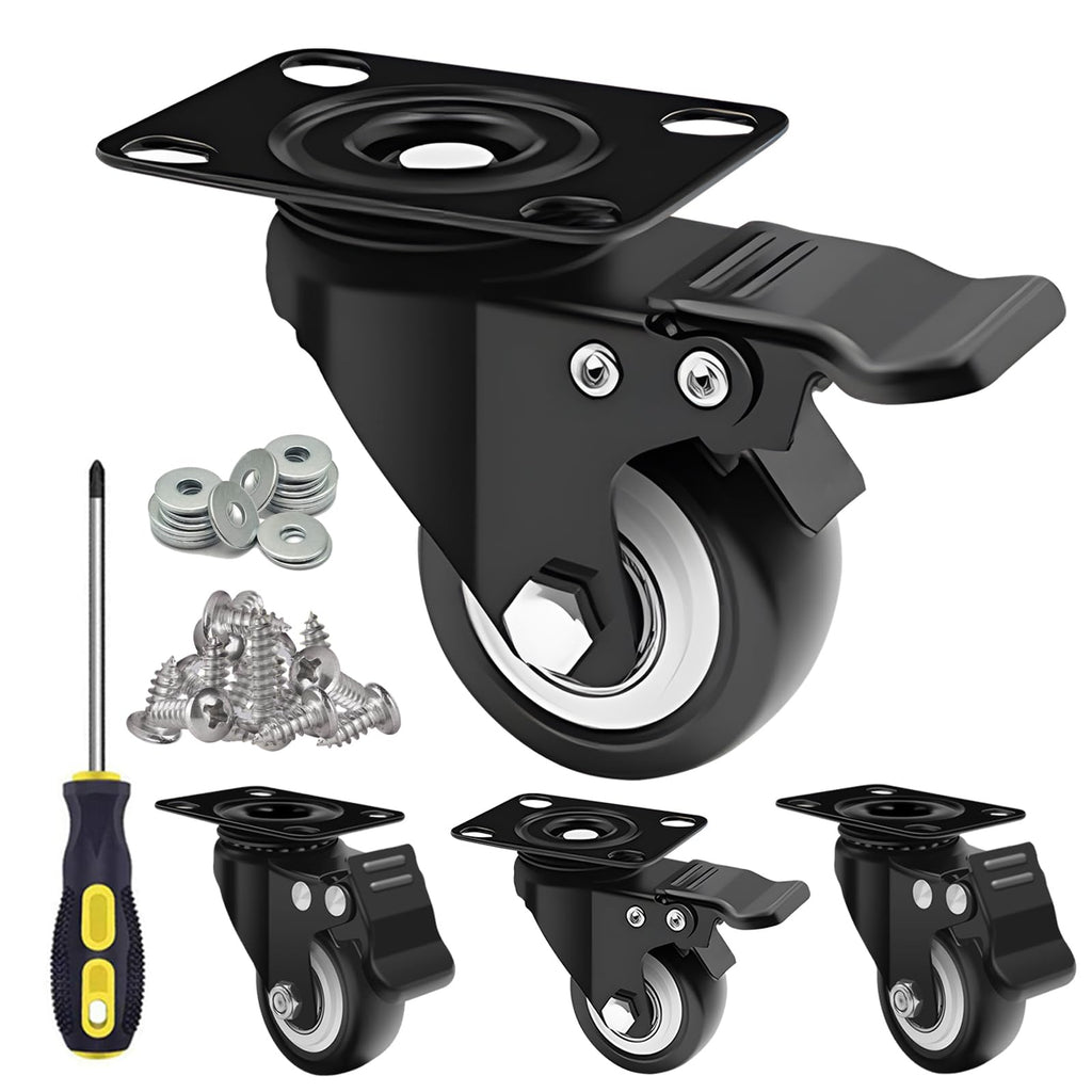 2 Inch Caster Wheel Set of 4 with Dual Brake C8842