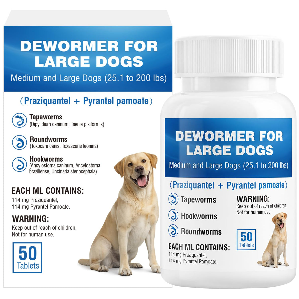 Dog Tapeworm Roundworm & Hookworm Oral Treatment Tablets R838522