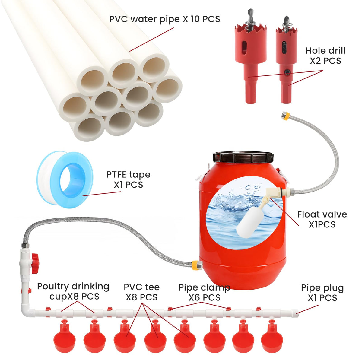 Automatic Chicken Waterer 8 Cups G294