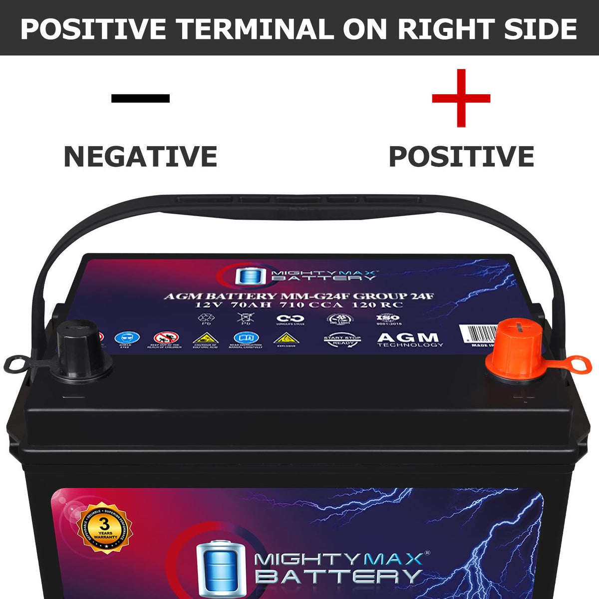 12V 70Ah AGM Replacement Battery T387063