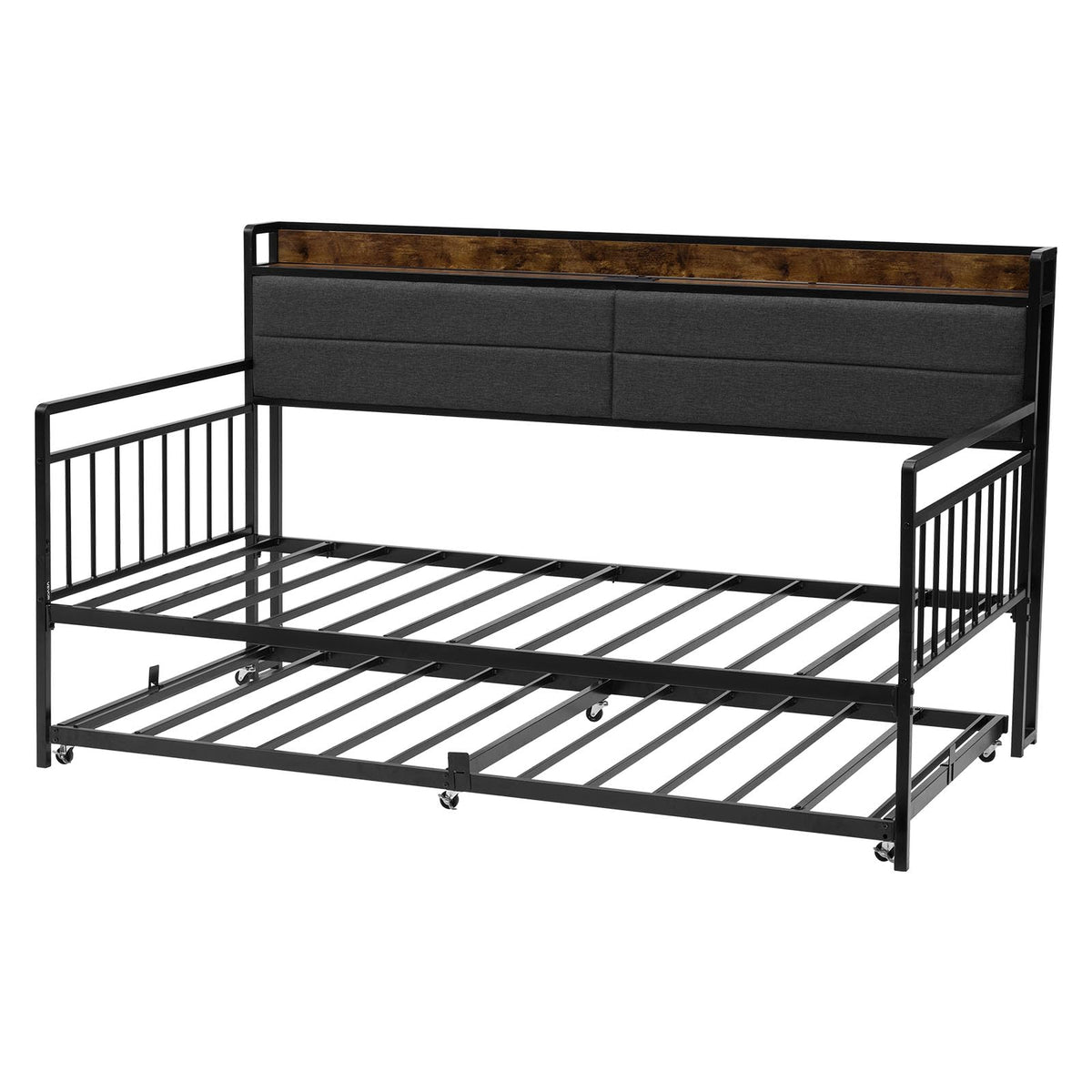 Twin Size Metal Daybed with Trundle I537