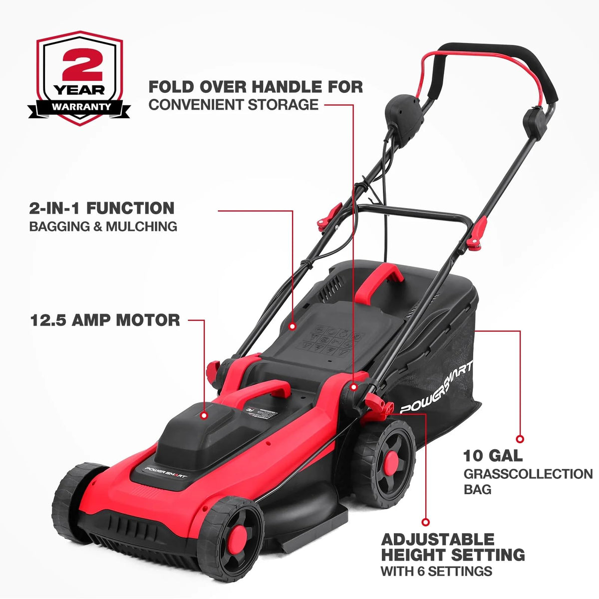 14 Inch 12.5 Amp Corded Electric Lawn Mower K3589