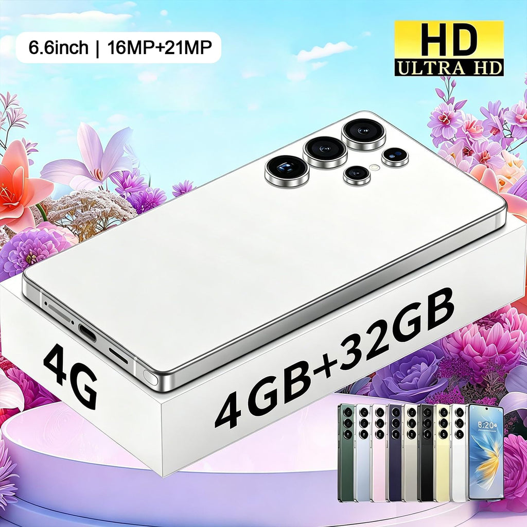 Unlocked 4G Smartphone 6.6" HD Display 4GB+32GB Dual SIM Android 12.0 Black C17309