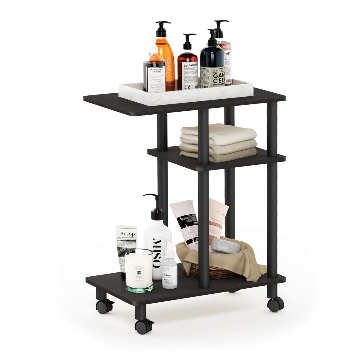 C Shaped Side Table with Casters E862