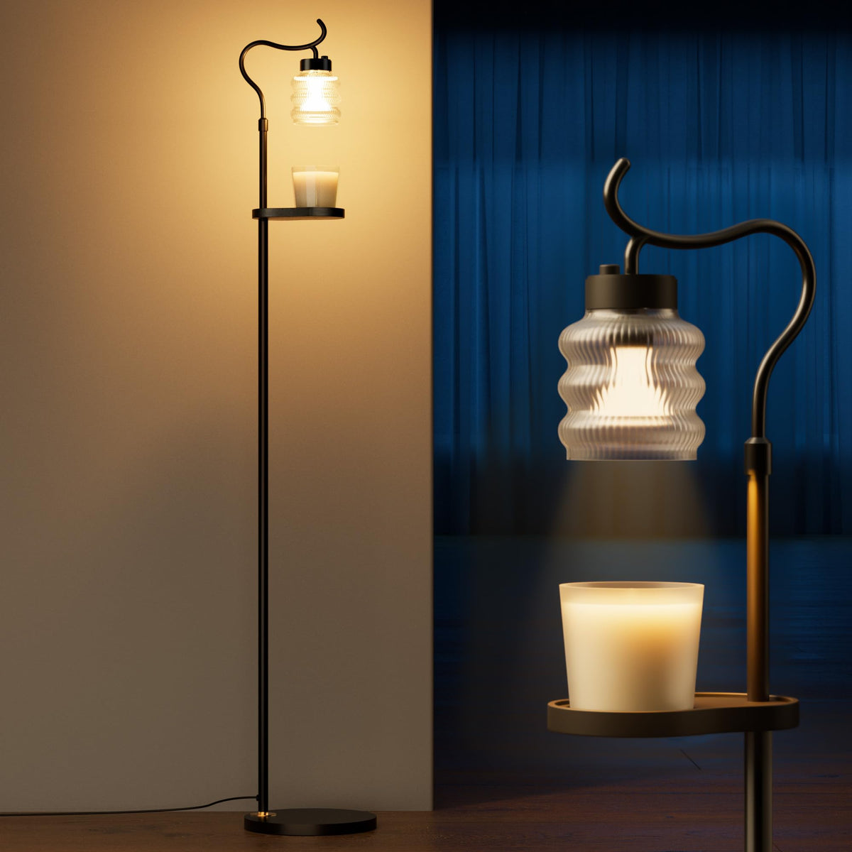 Dimmable Height Adjustable Candle Warmer Floor Lamp with Timer L111679