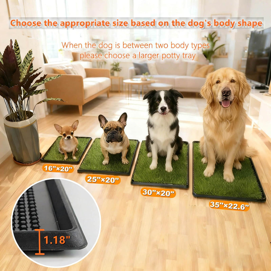 Artificial Turf Dog Grass Pad with Tray 30"X20" W256