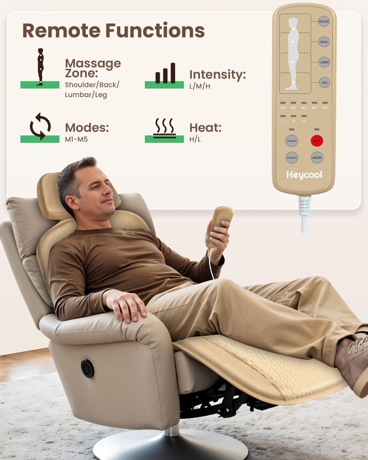 Foldable Full Body Massage Mat with Heat and Vibration Y174934