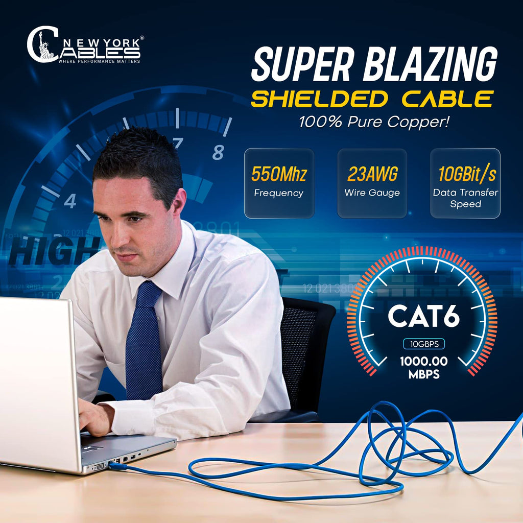 Cat6 Shielded Plenum Cable 1000FT Solid Bare Copper Ethernet Cable Q6537