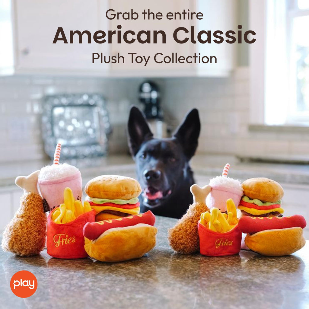 Plush Dog Toys Fast Food Themed Chew Toy Machine Washable Recycled Materials L941