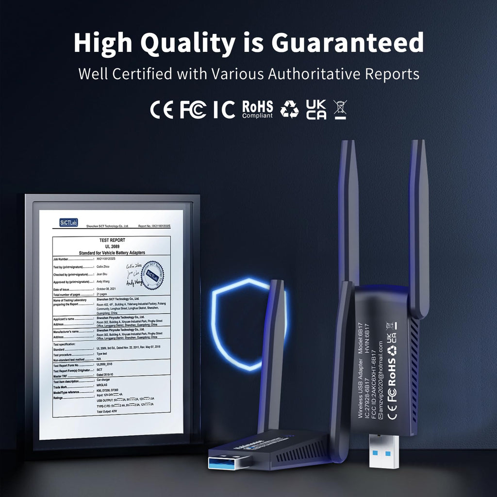 USB 3.0 AC1300Mbps Dual Band WiFi Adapter D302776