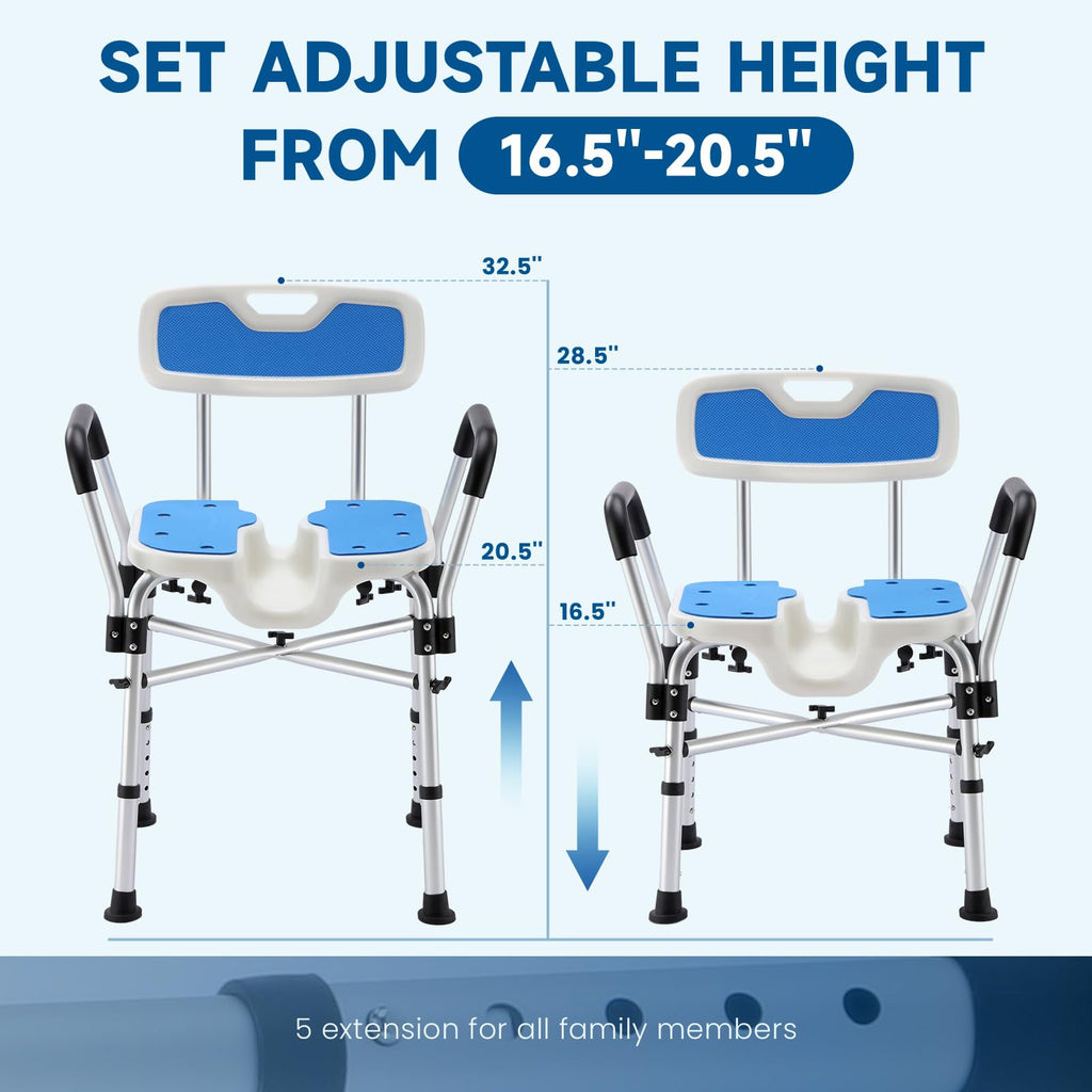 U-Shaped Shower Chair with Arms & Back E84400