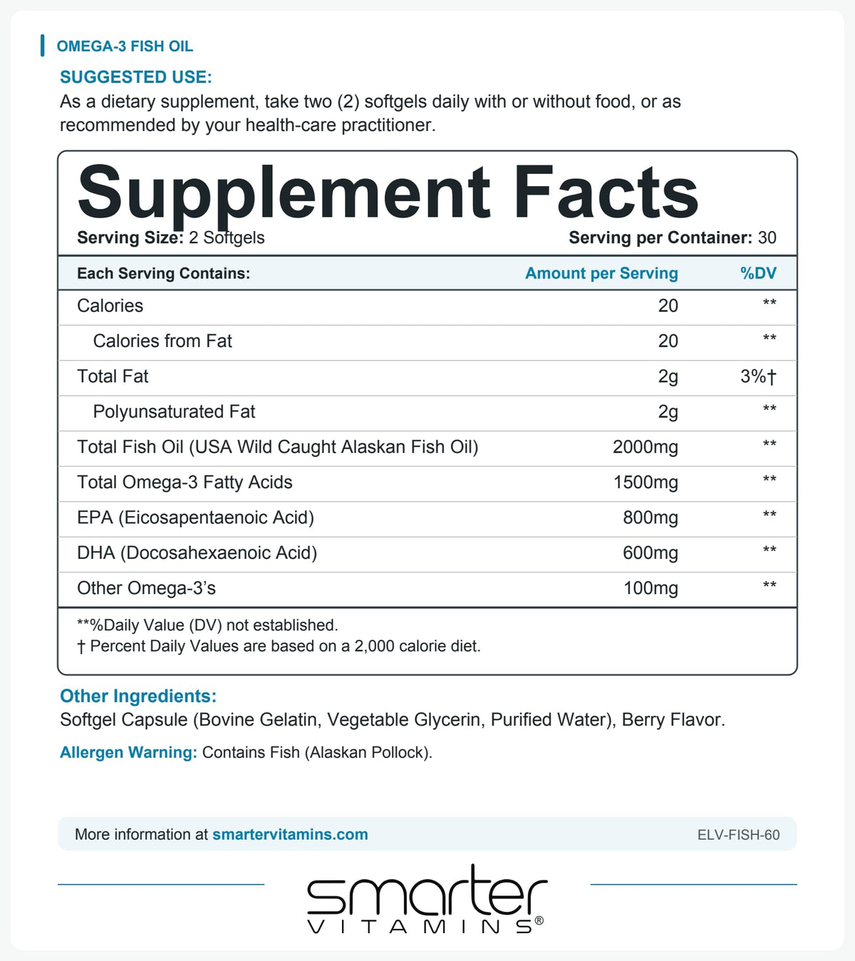 Omega-3 Fish Oil 300 Softgels E9503