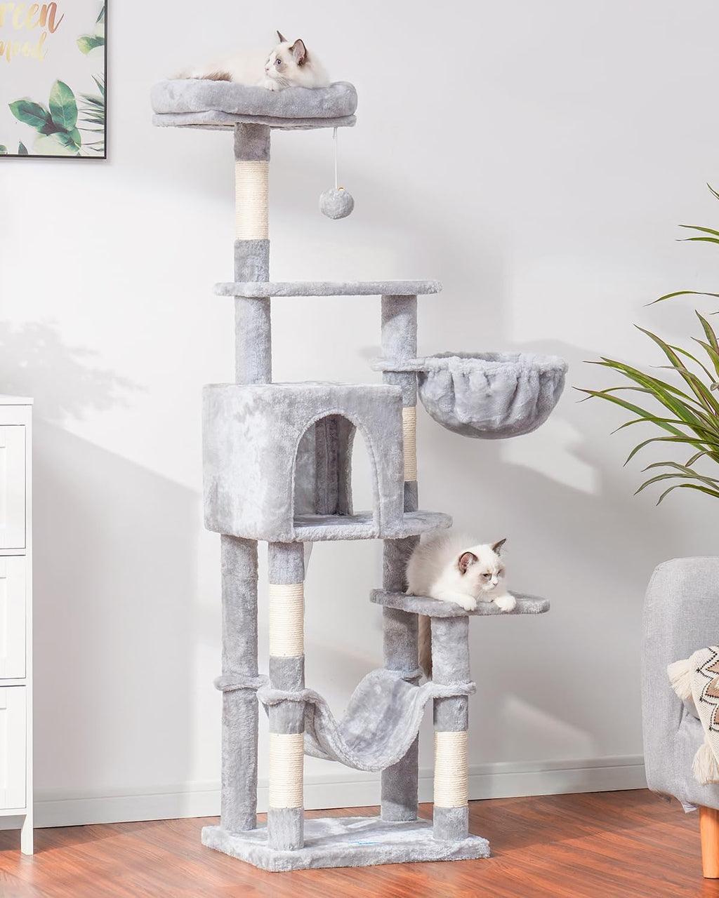 Cat Tree, Multi-Level Sisal Covered Scratching Posts X171532