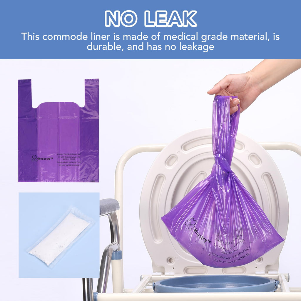 Commode Liners 60 Pack with Absorbent Powder Packs T35801