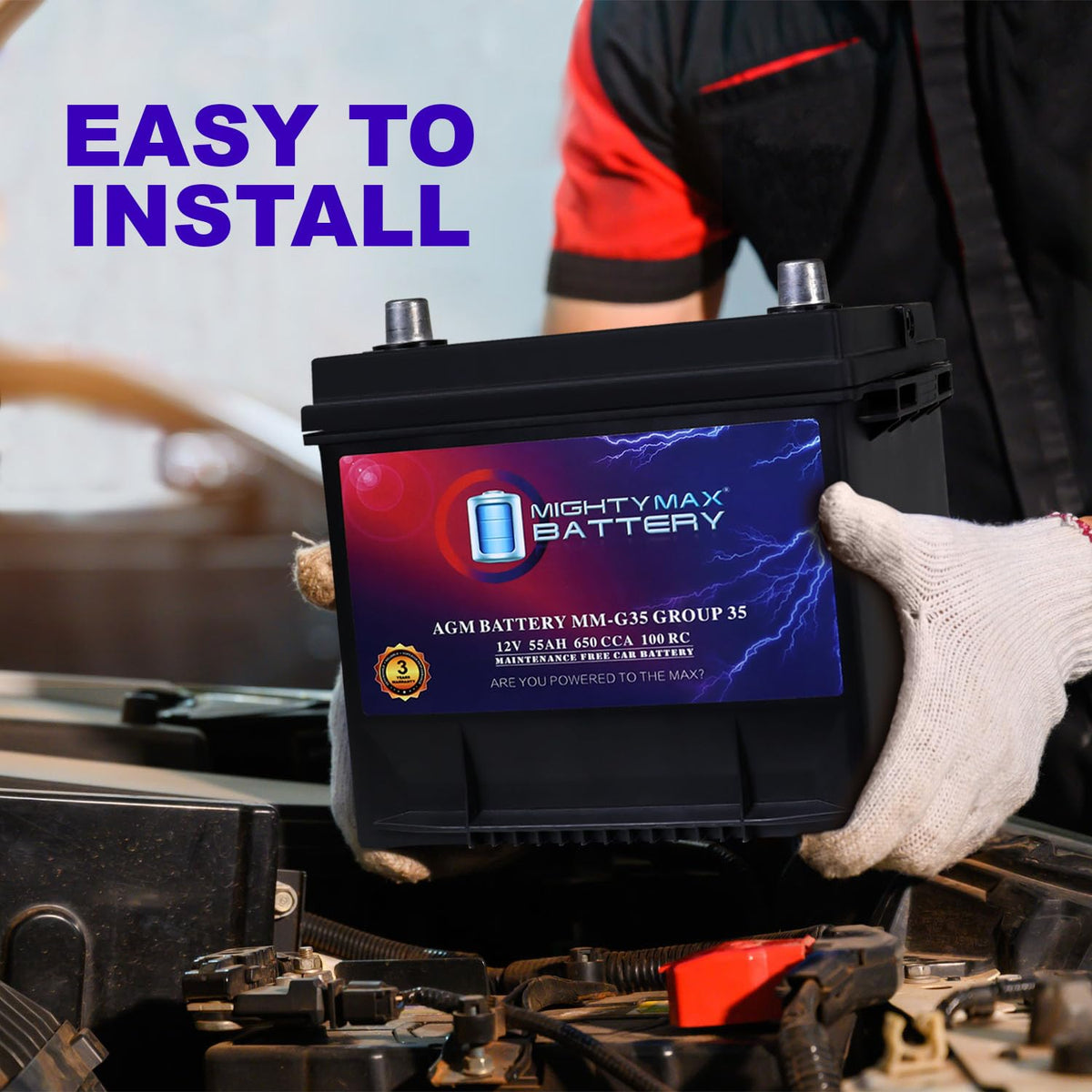 12V 55Ah AGM Replacement Battery M494