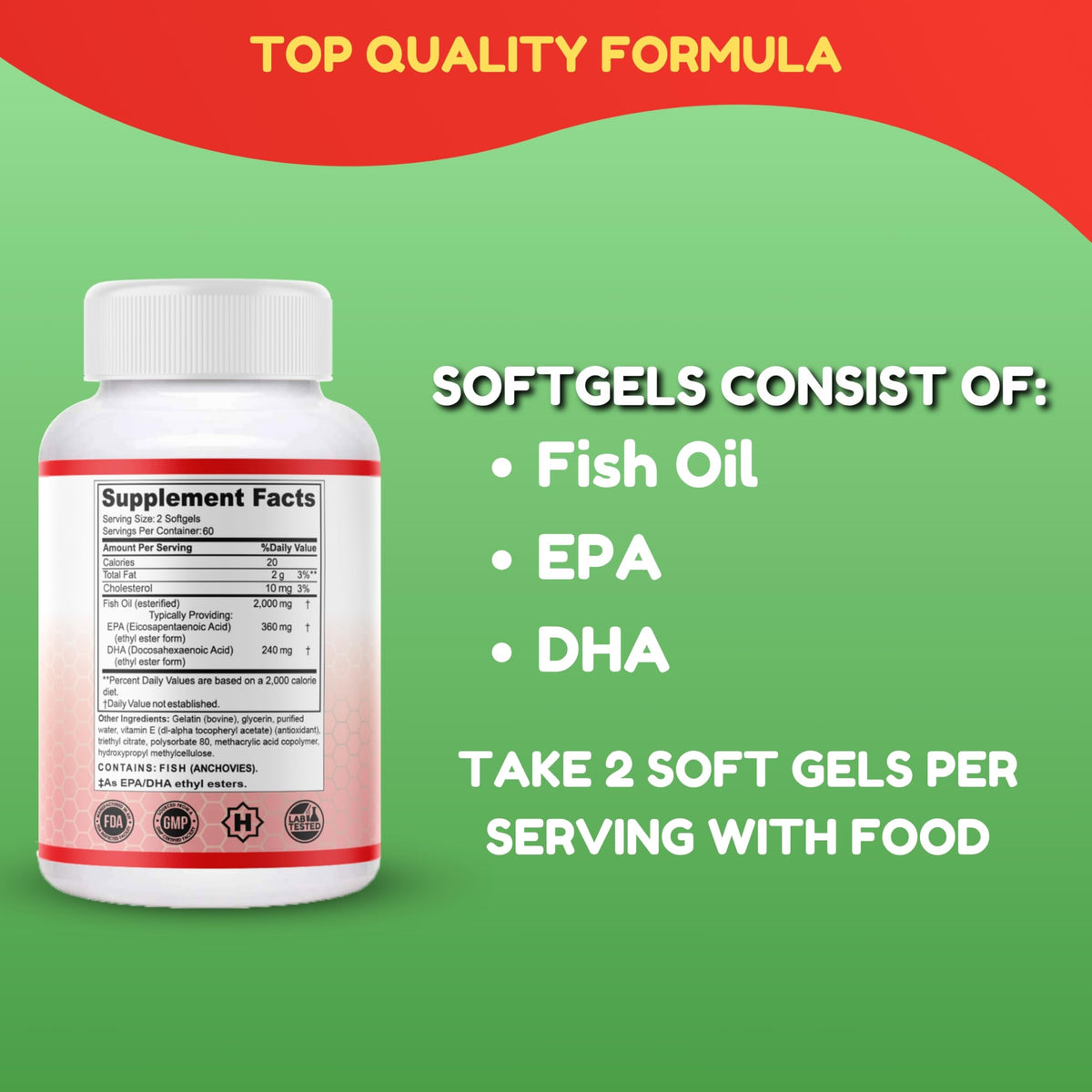 Omega 3 Fish Oil 2000mg 120 Softgels E1759