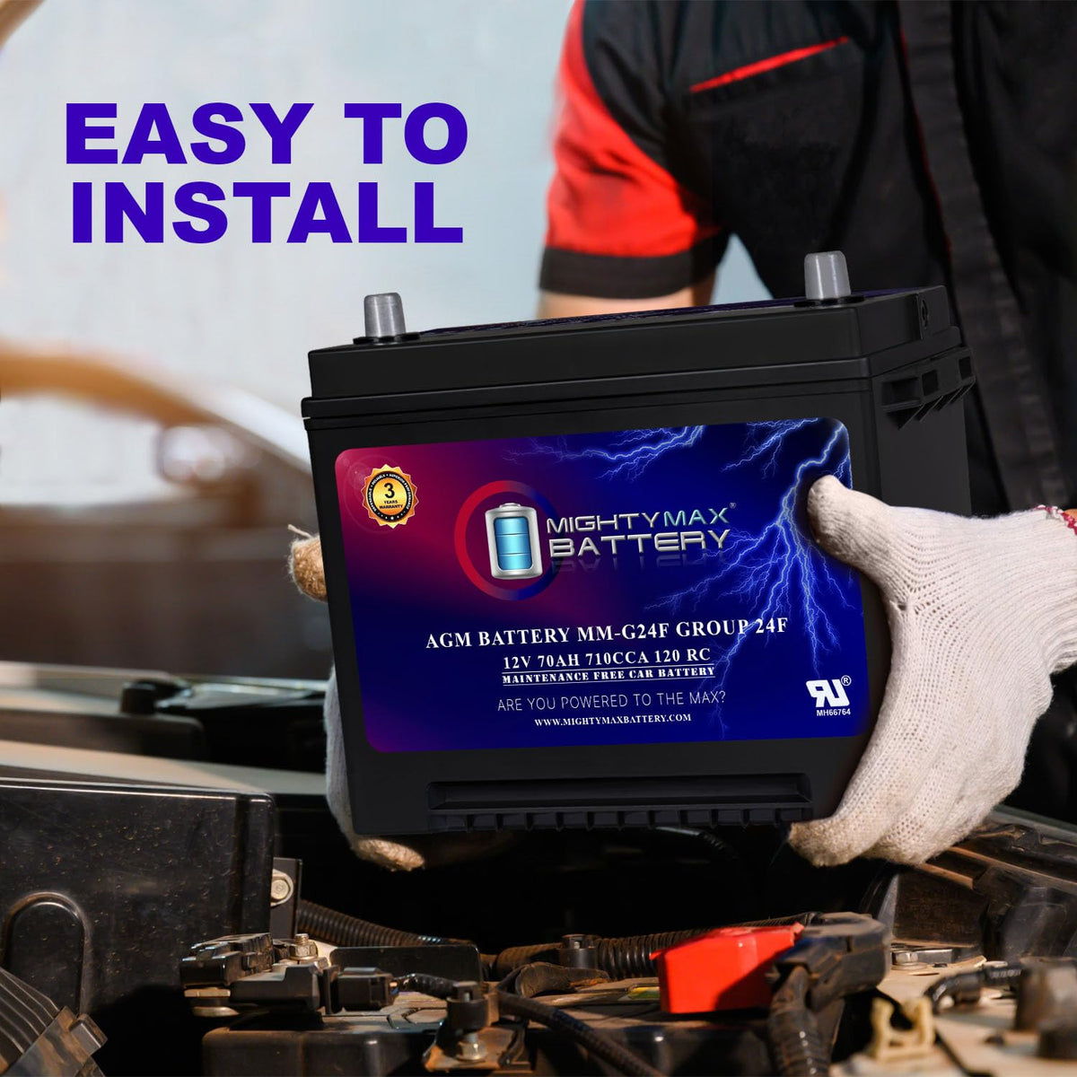 12V 70Ah AGM Replacement Battery T387063
