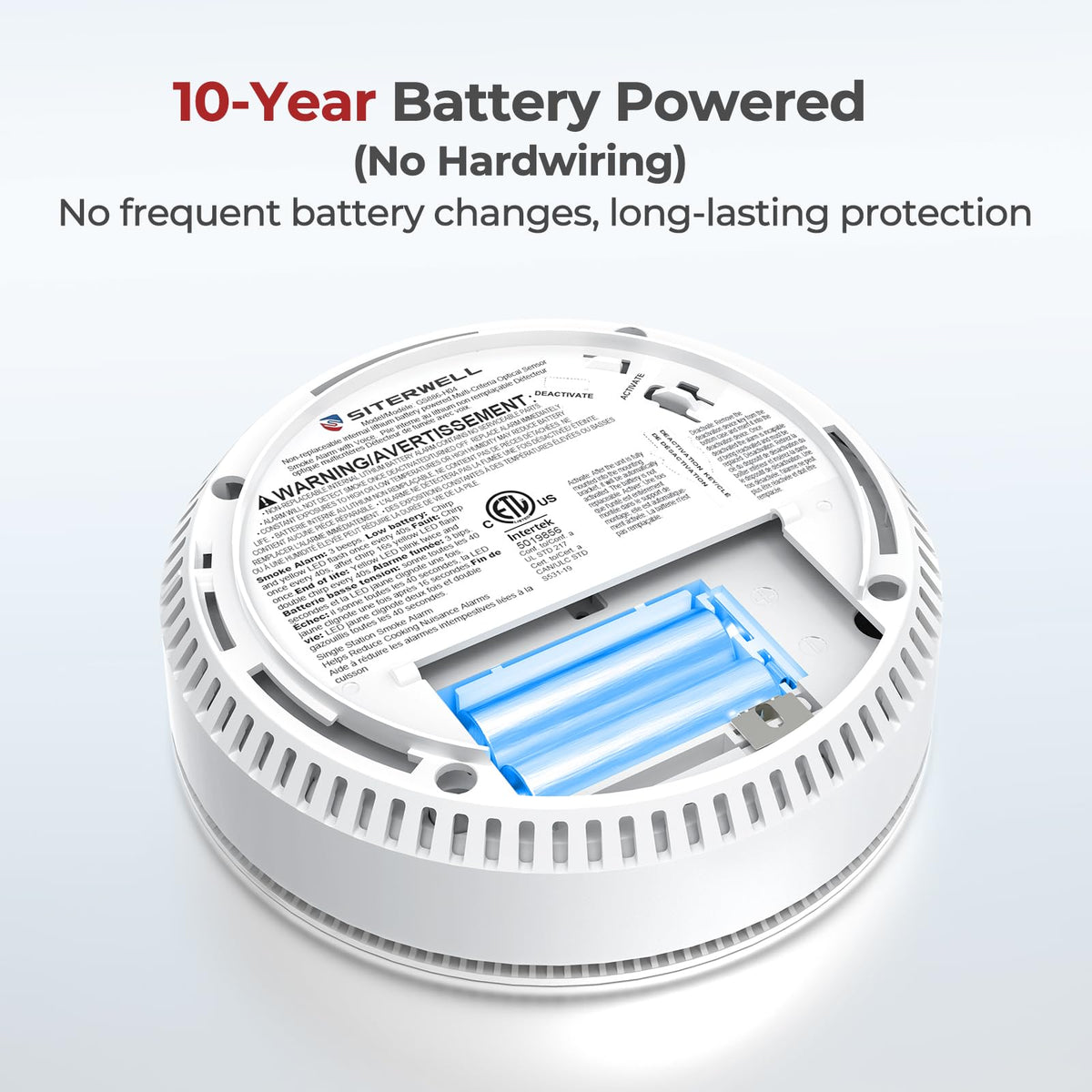 Smoke Detectors 10 Year Sealed Battery Operated 3 Pack T71953