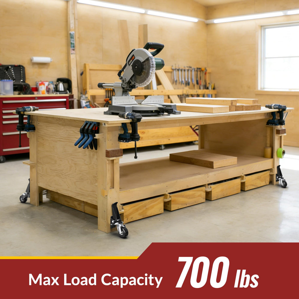 Heavy Duty Retractable Casters 700 lbs 4 Casters L45473