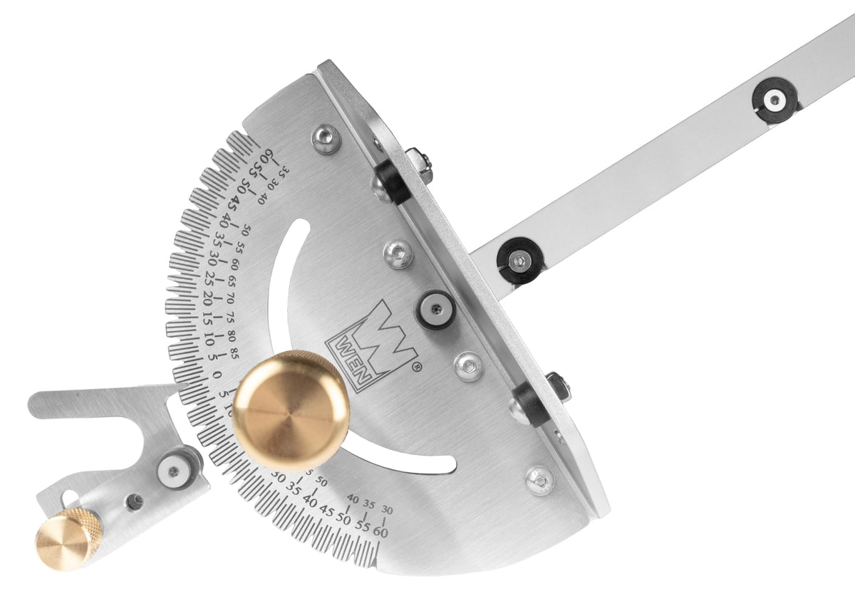 Steel and Brass Miter Gauge with 27 Angle Stops B73852
