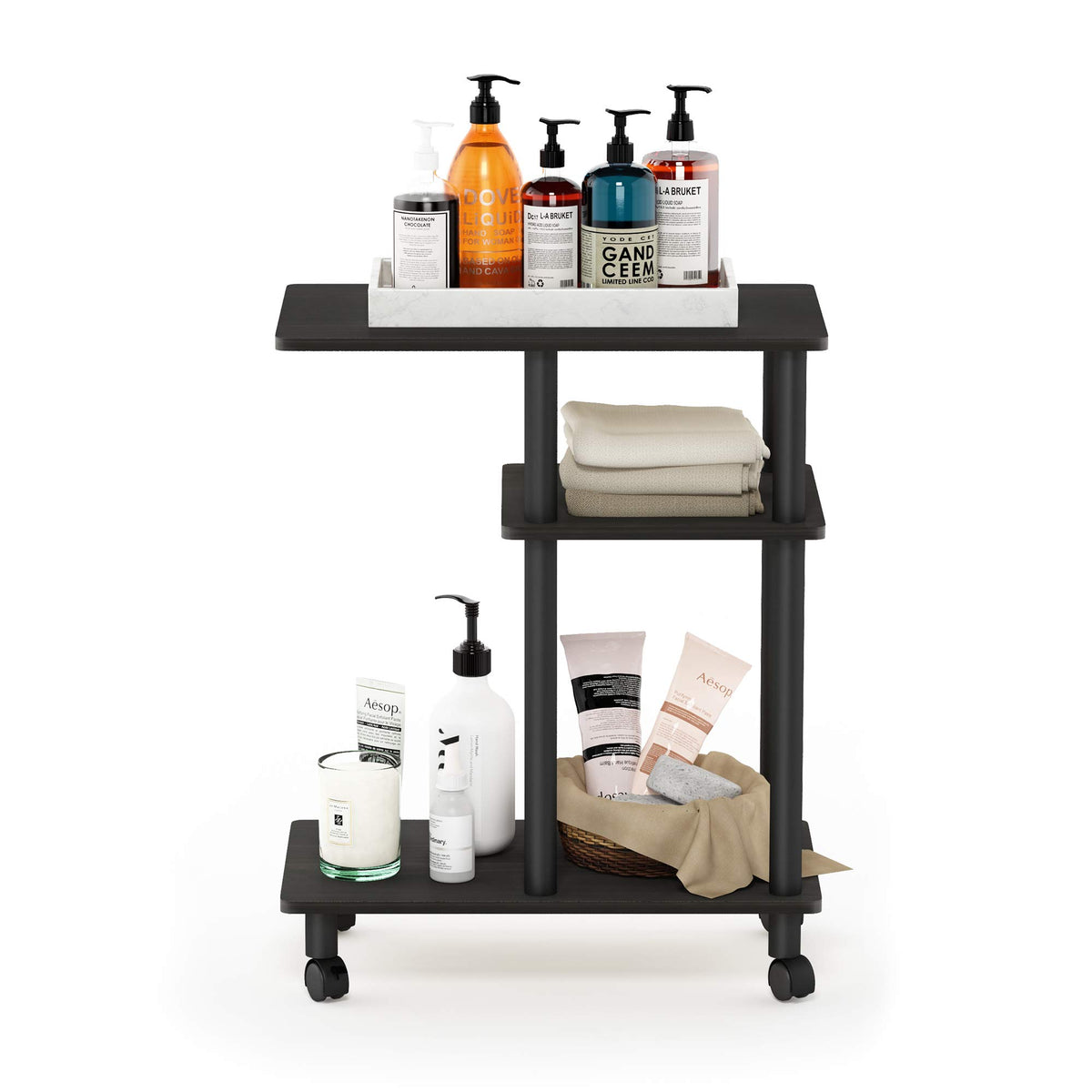 C Shaped Side Table with Casters E862