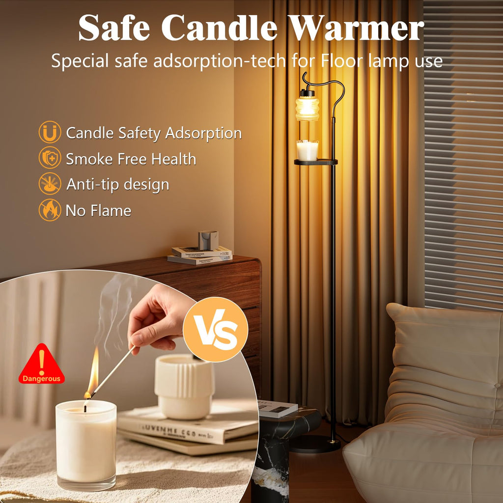 Dimmable Height Adjustable Candle Warmer Floor Lamp with Timer L111679