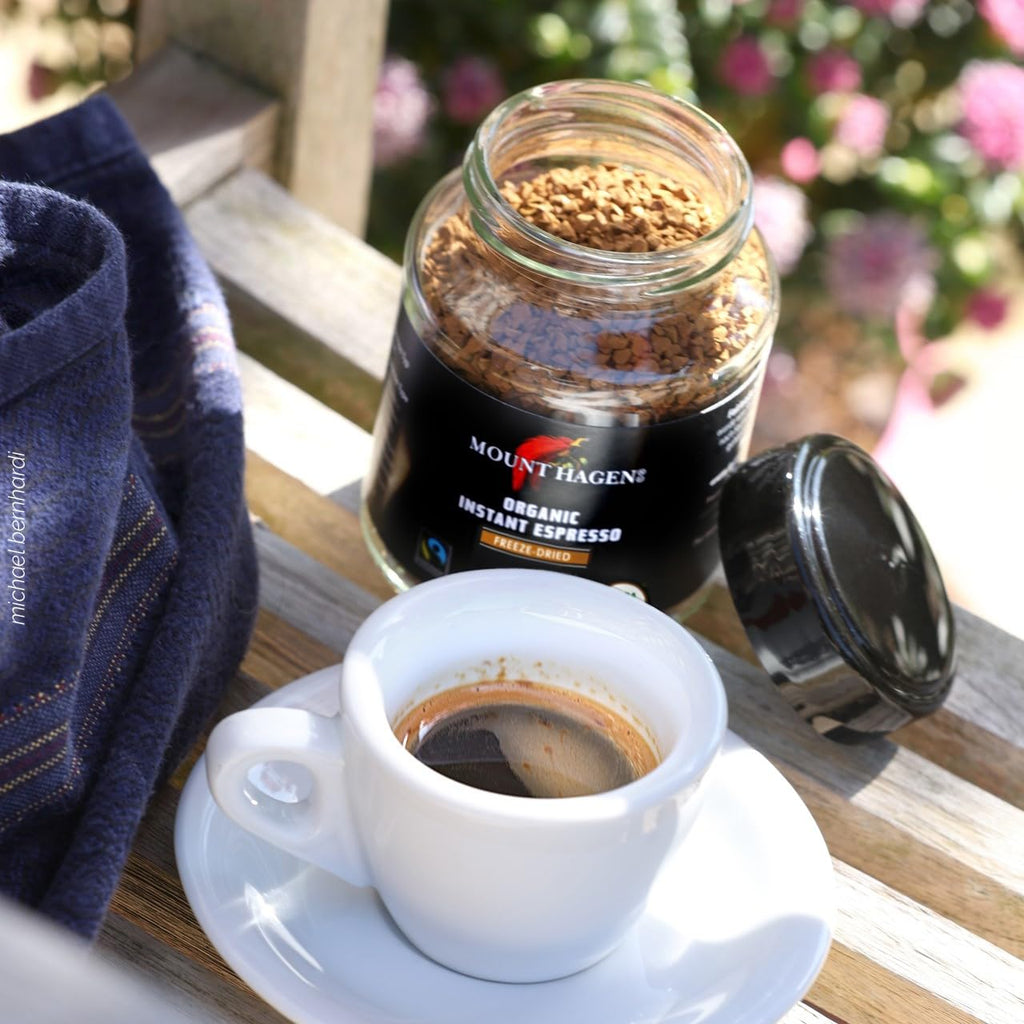 Instant Espresso Coffee, Organic Medium Roast Arabica, 1.76oz Jar U21774
