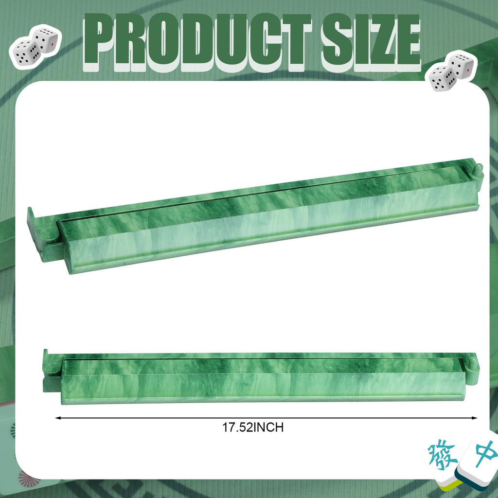 4 Pcs 18.7 Inch Acrylic Mahjong Tile Racks with Pushers E862072