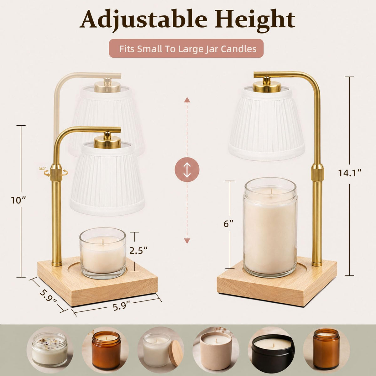 Candle Warmer Lamp with Timer and Dimmable Table Lamp V318