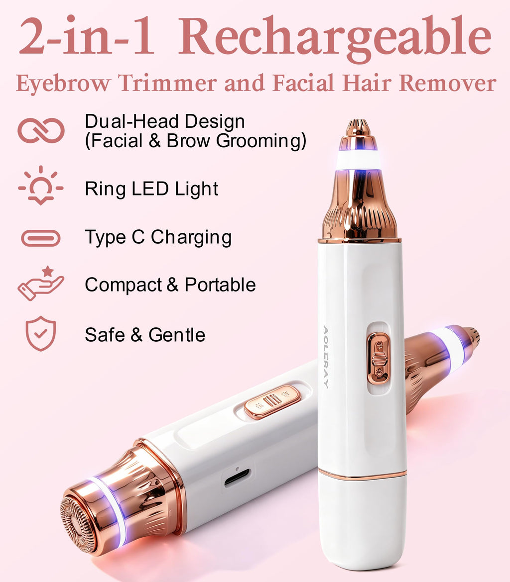 2-in-1 Eyebrow Trimmer & Facial Hair Remover K545