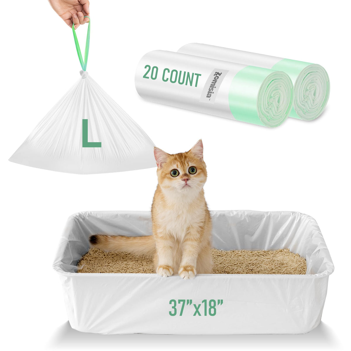 Cat Litter Box Liners Large 20 Count P8249