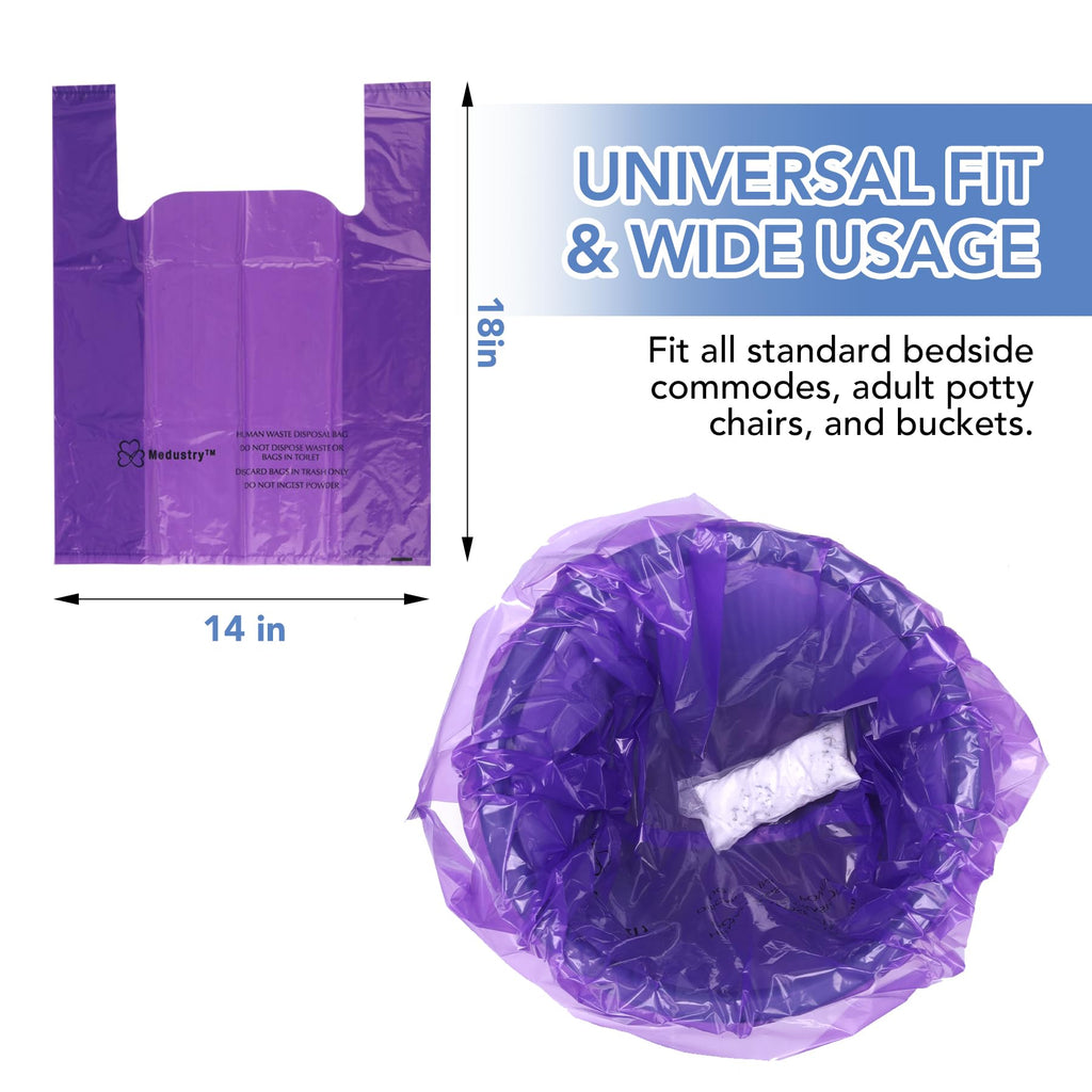 Commode Liners 60 Pack with Absorbent Powder Packs T35801