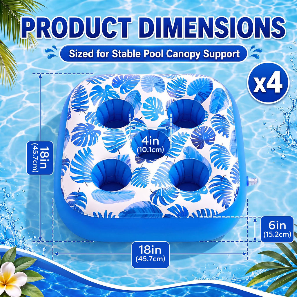4 Inflatable Base Floats with Cup Holders N33471