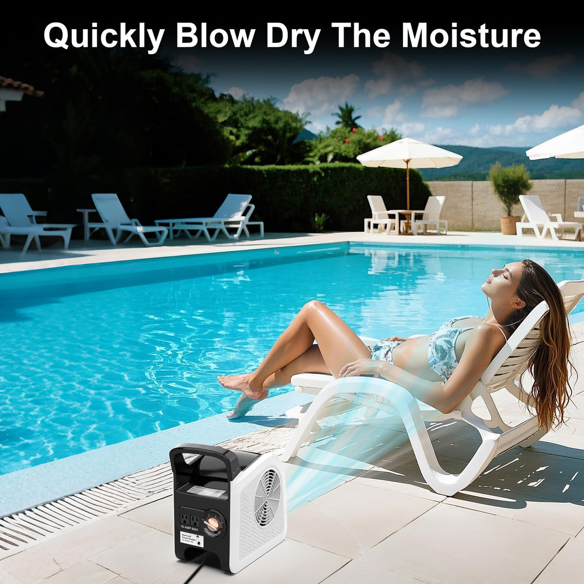 3 Speeds Portable Utility Air Mover Blower Fan U55949