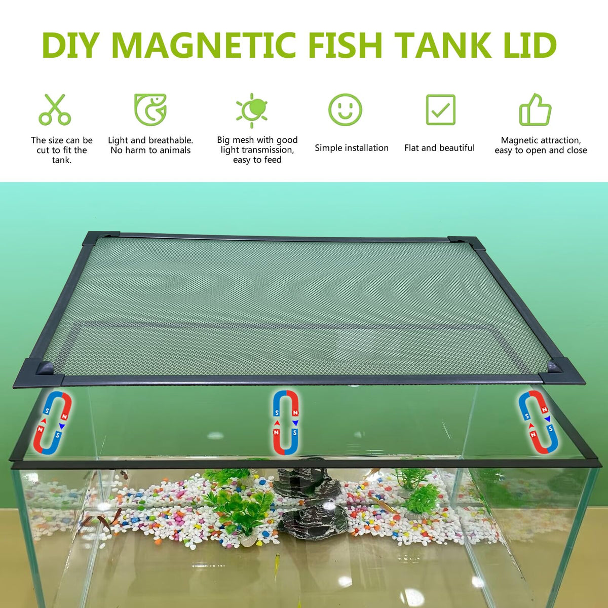 Fish Tank Cover Net Aquarium Lid Mesh Top 39"X19" T6564