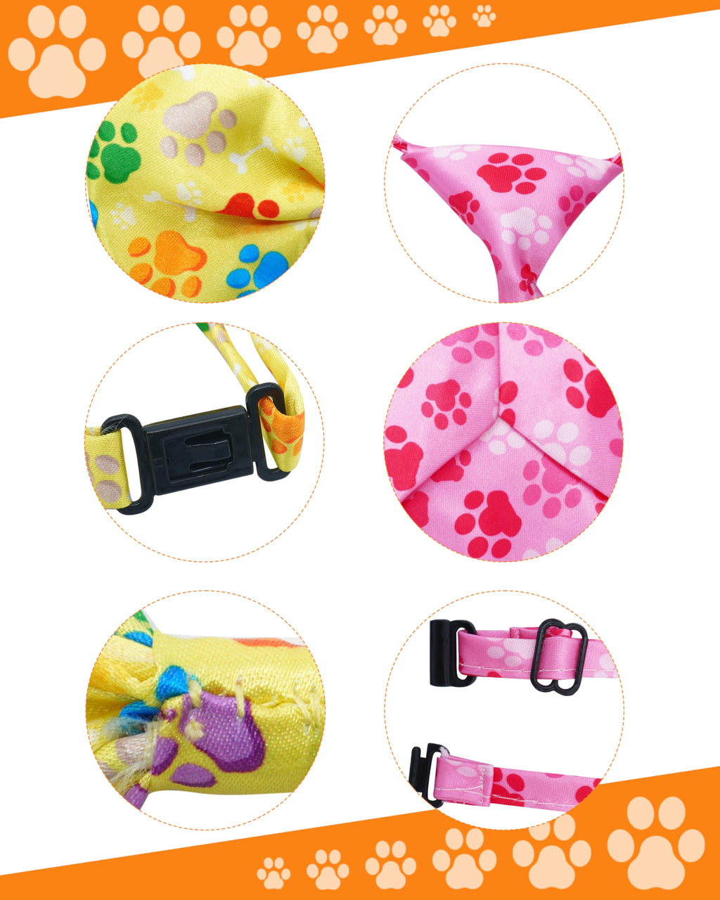 60 Pack Paw Print Dog Bowties and Ties B74602