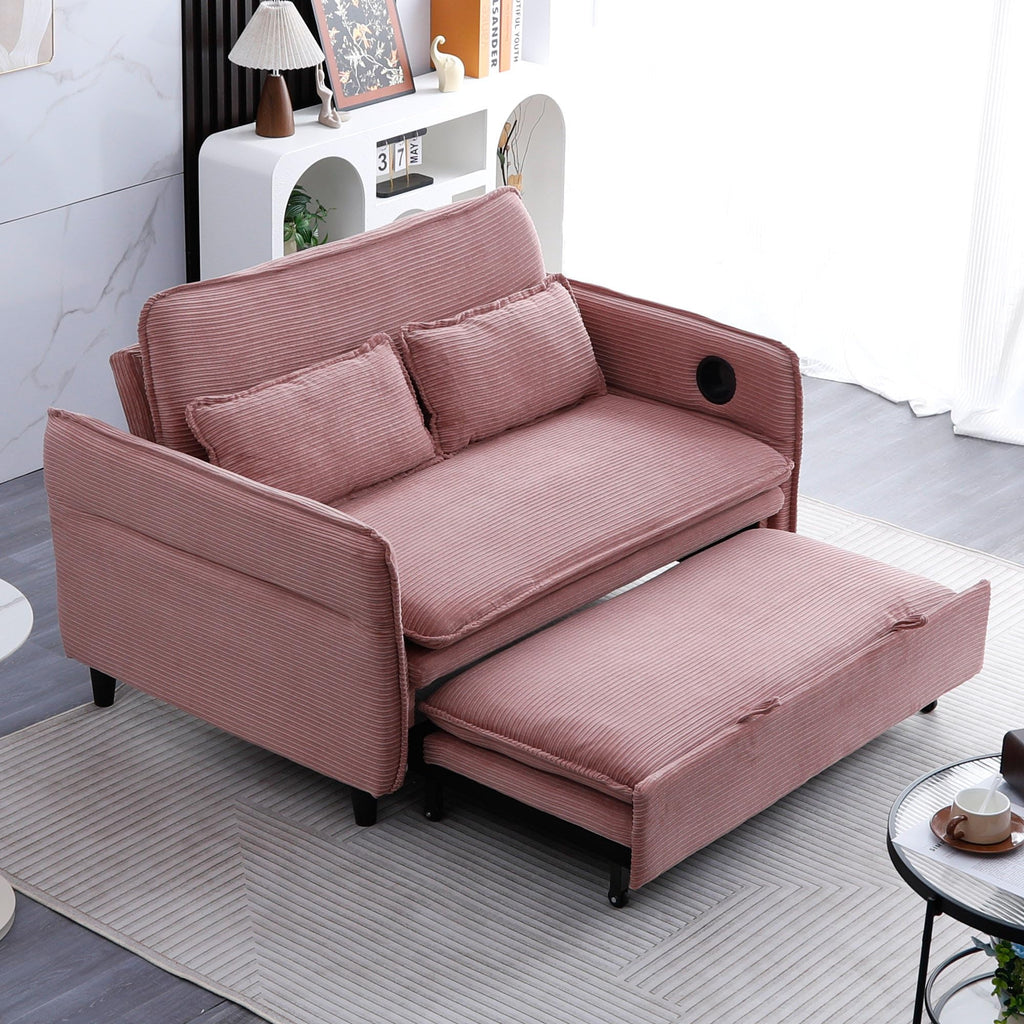 Pink Convertible Sleeper Sofa Bed H8369