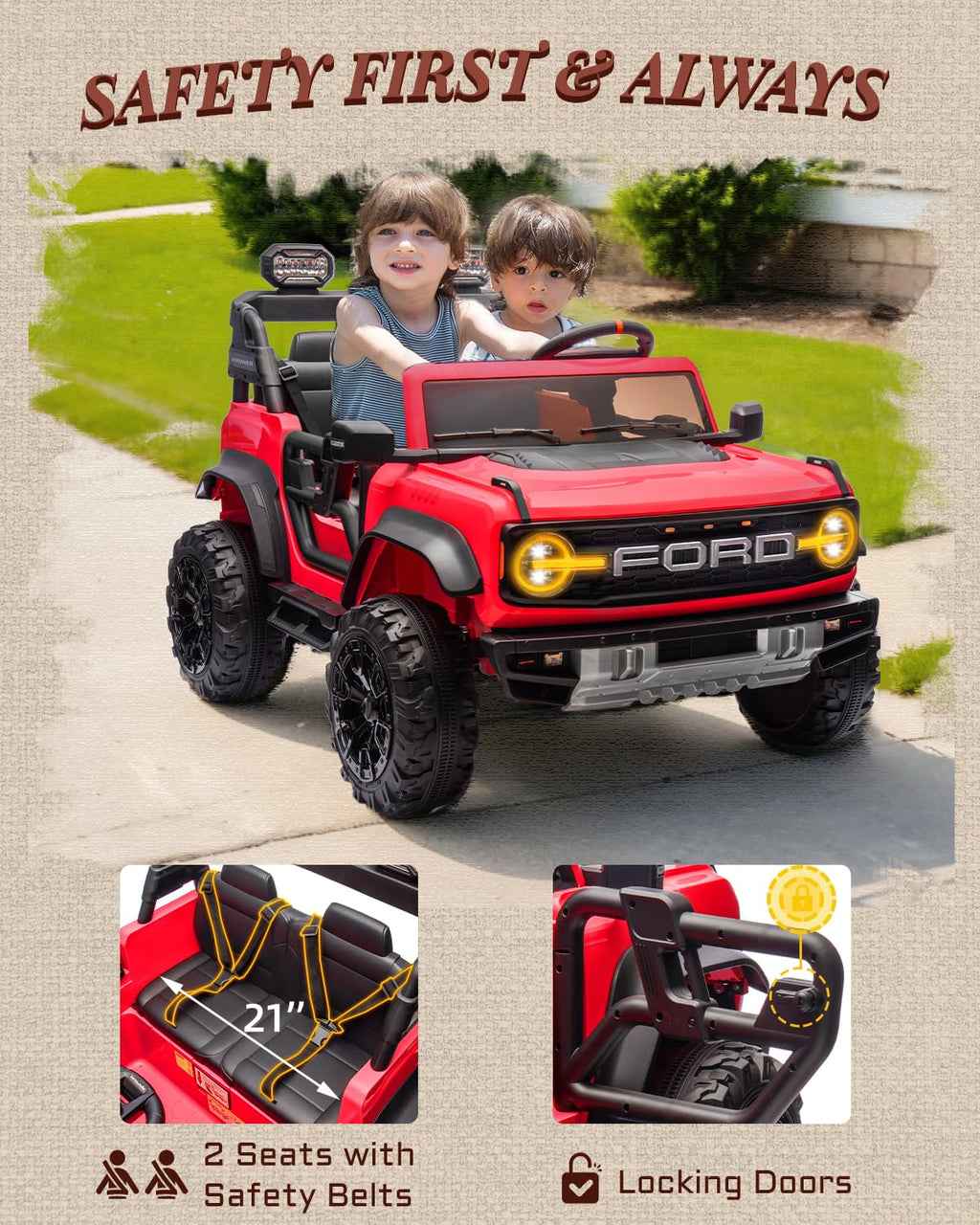 24V 2 Seater Kids Electric Ride on Truck with Remote Control E3103