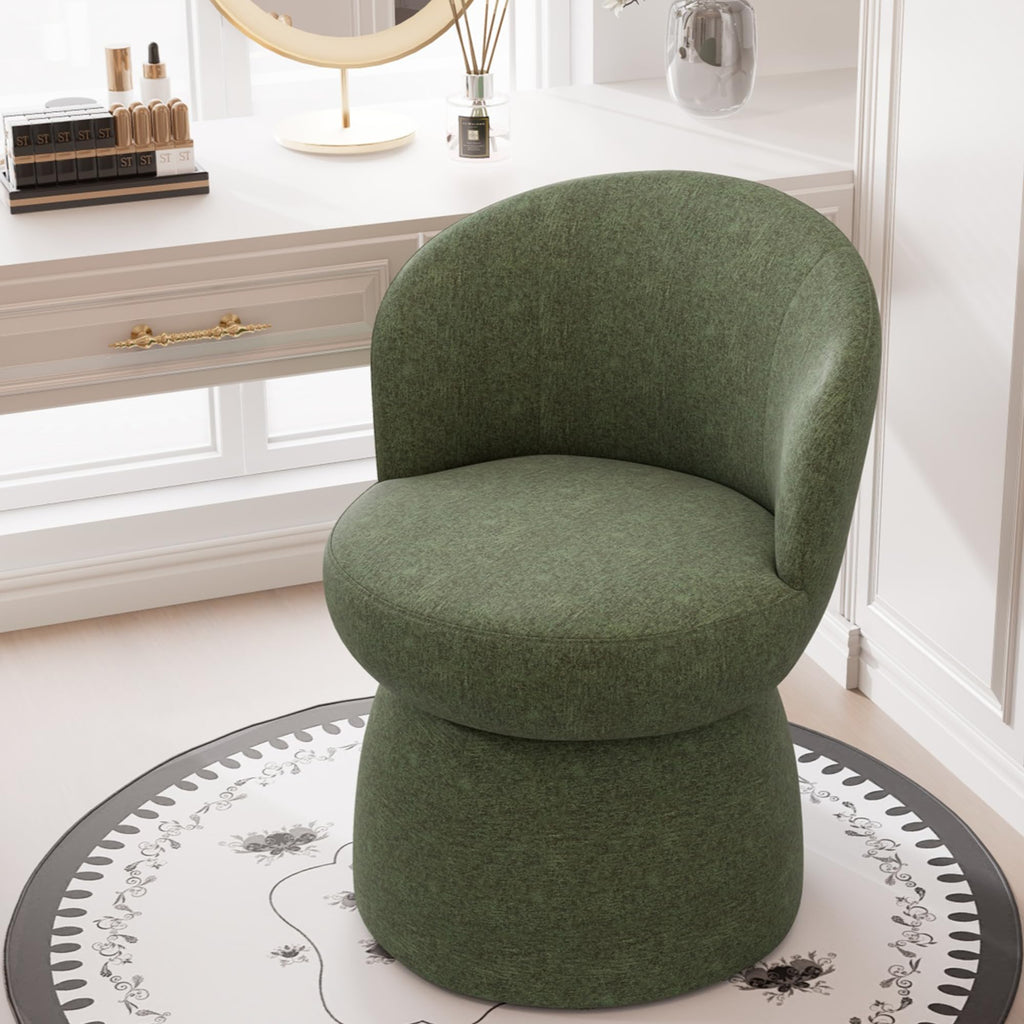 Green Boucle Fabric Swivel Accent Chair Set of 2 P4966