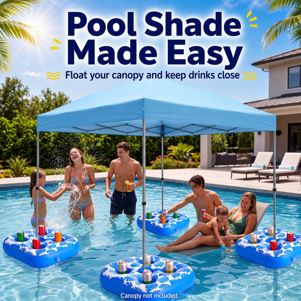 4 Inflatable Base Floats with Cup Holders N33471