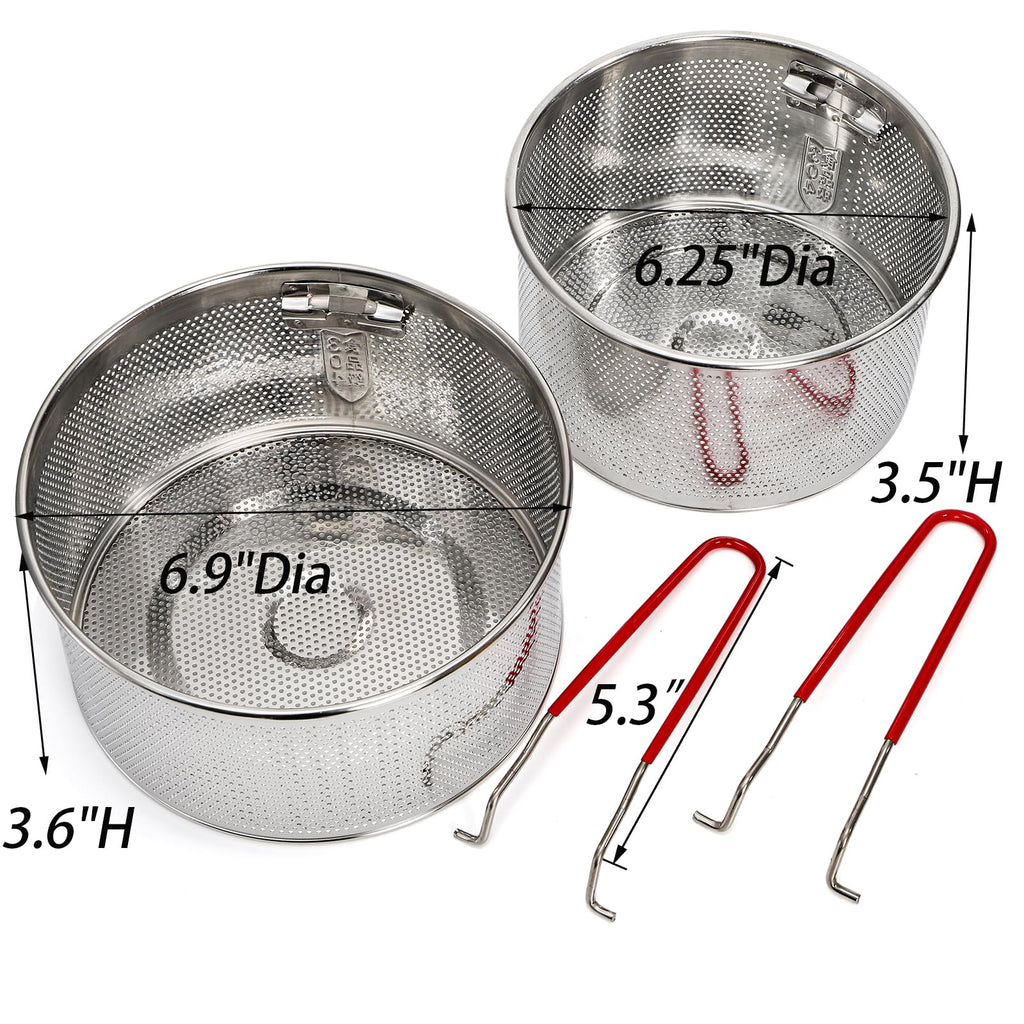 Set of 2 Stainless Steel Pasta Strainers with Removable Handle H43207
