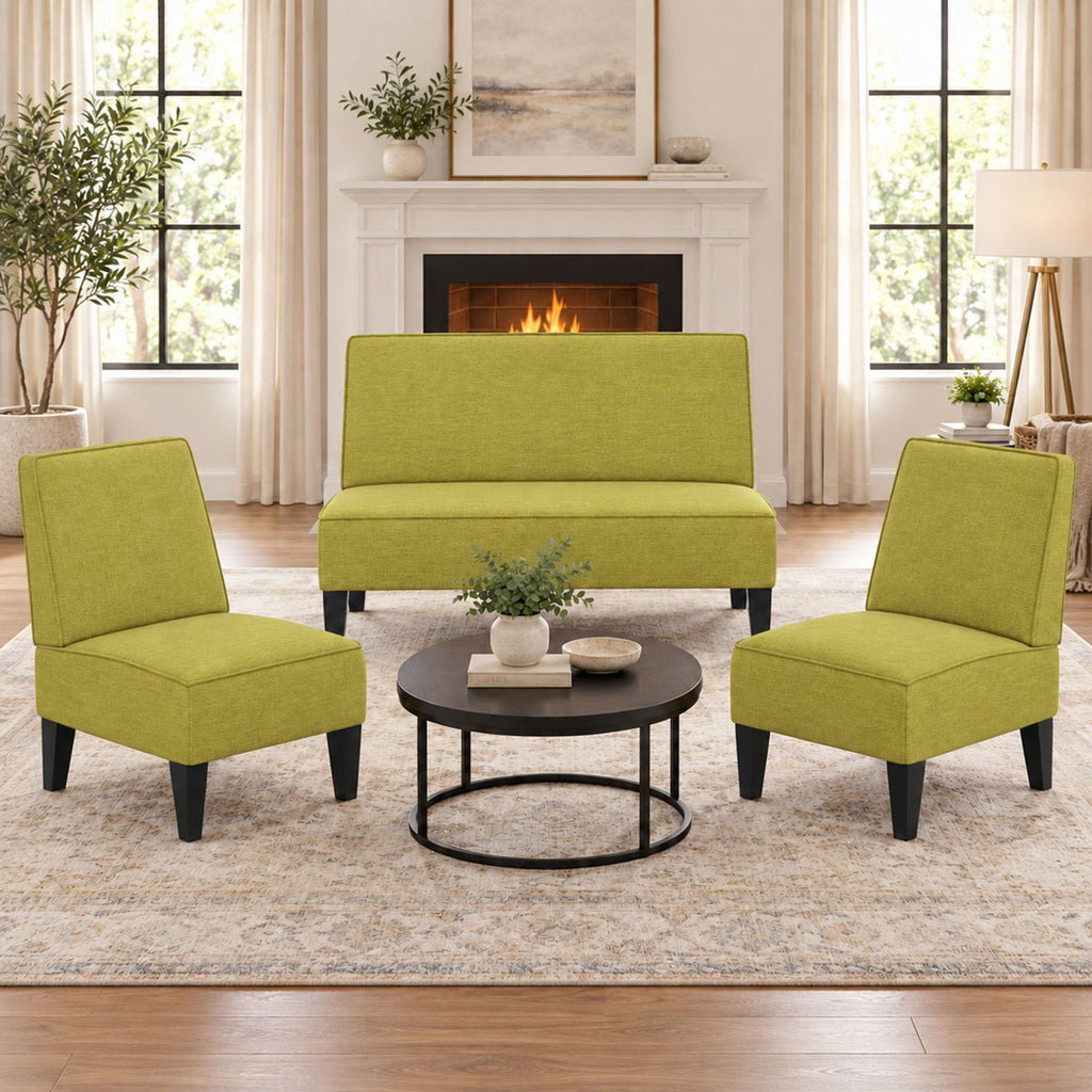 Green Upholstered Accent Chair Set of 2 Q6650
